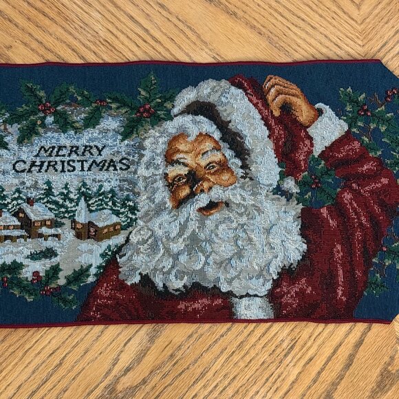 Santa Claus Merry Christmas Table Runner 70x13' - Picture 2 of 7